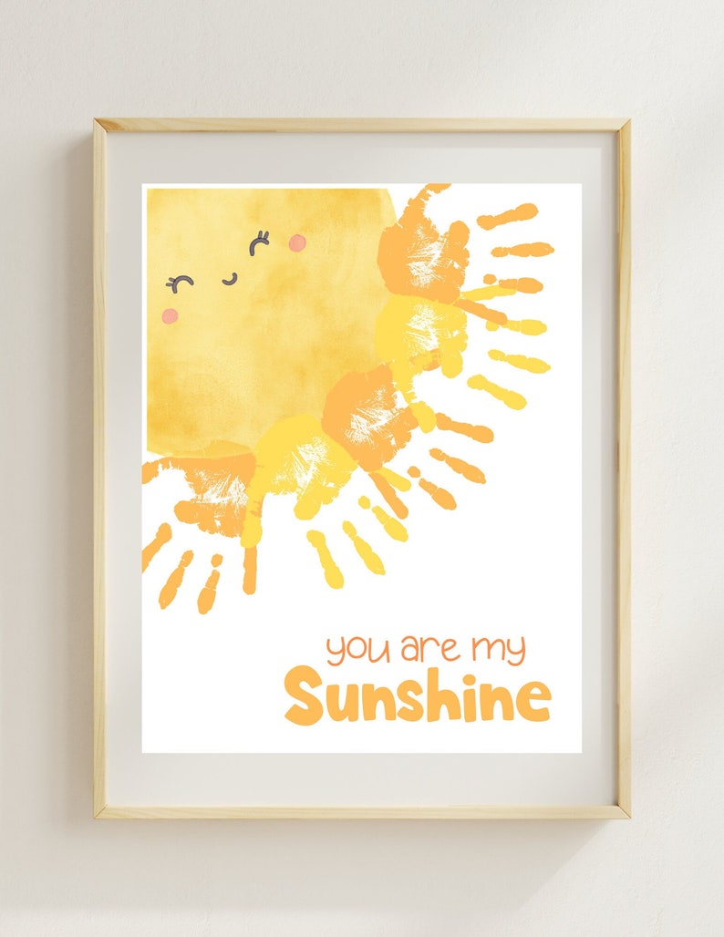 You Are My Sunshine Handprint Art Mother's Day Handprint Etsy