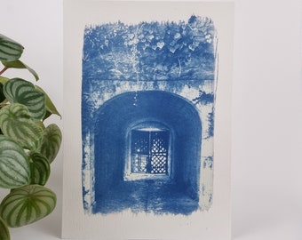 Cyanotype poster "Citadel Gate" - Unique handcrafted print, limited and numbered - Format A4