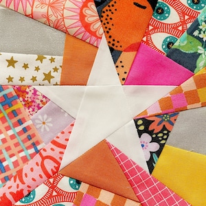 Scrappy Star Paper Piecing Pattern, Multi Sizes, PDF