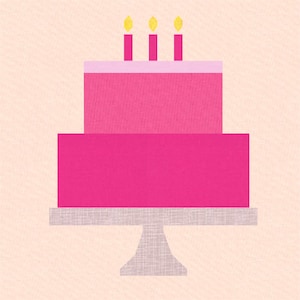 Cake And Candles Foundation Paper Piecing Pattern, Modern FPP pattern, PDF Quilt pattern
