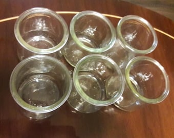1 set of 6 Glass Yogurt Jars