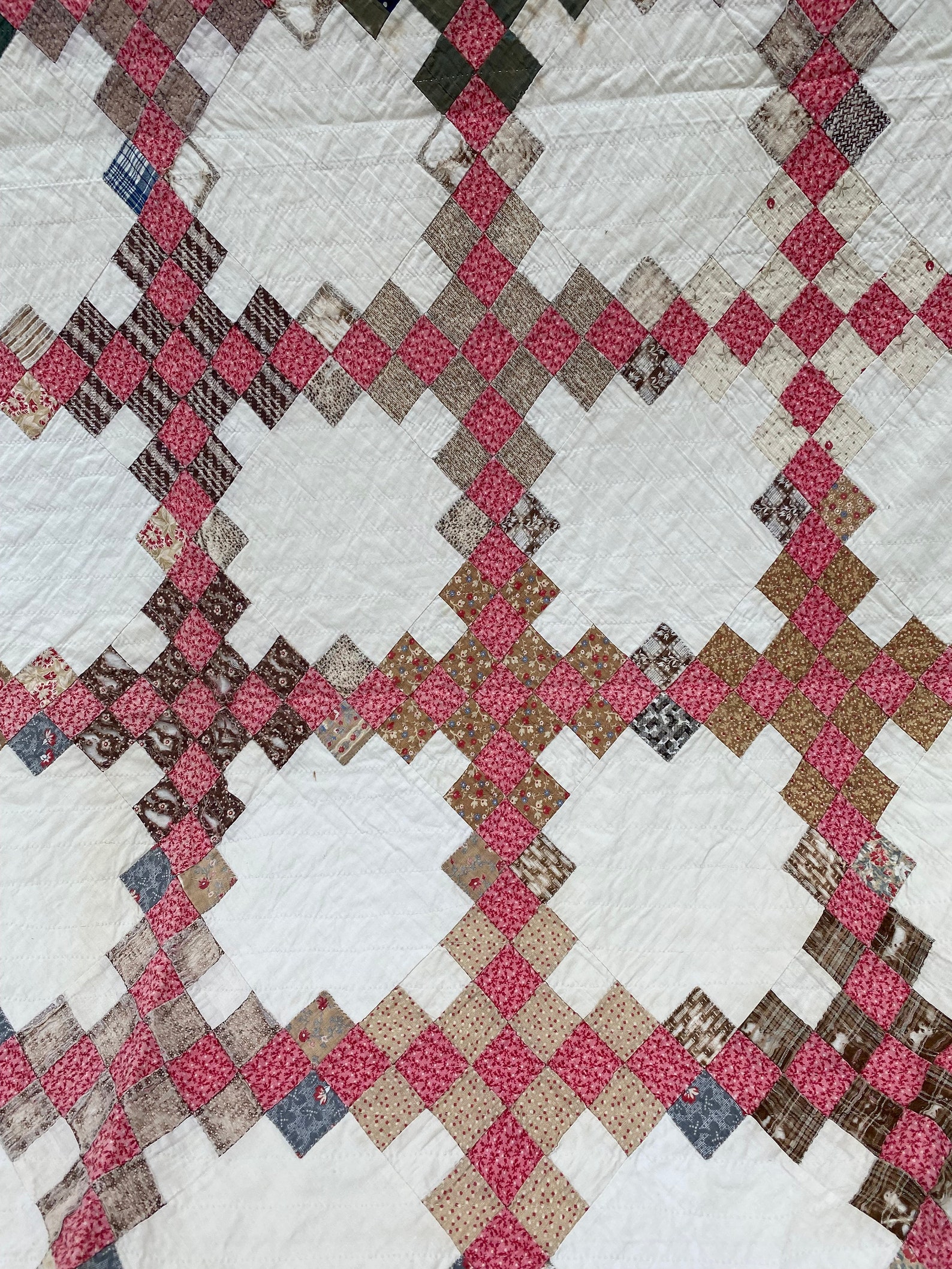 Antique 1800s Postage Stamp Irish Chain Quilt Lightweight Etsy