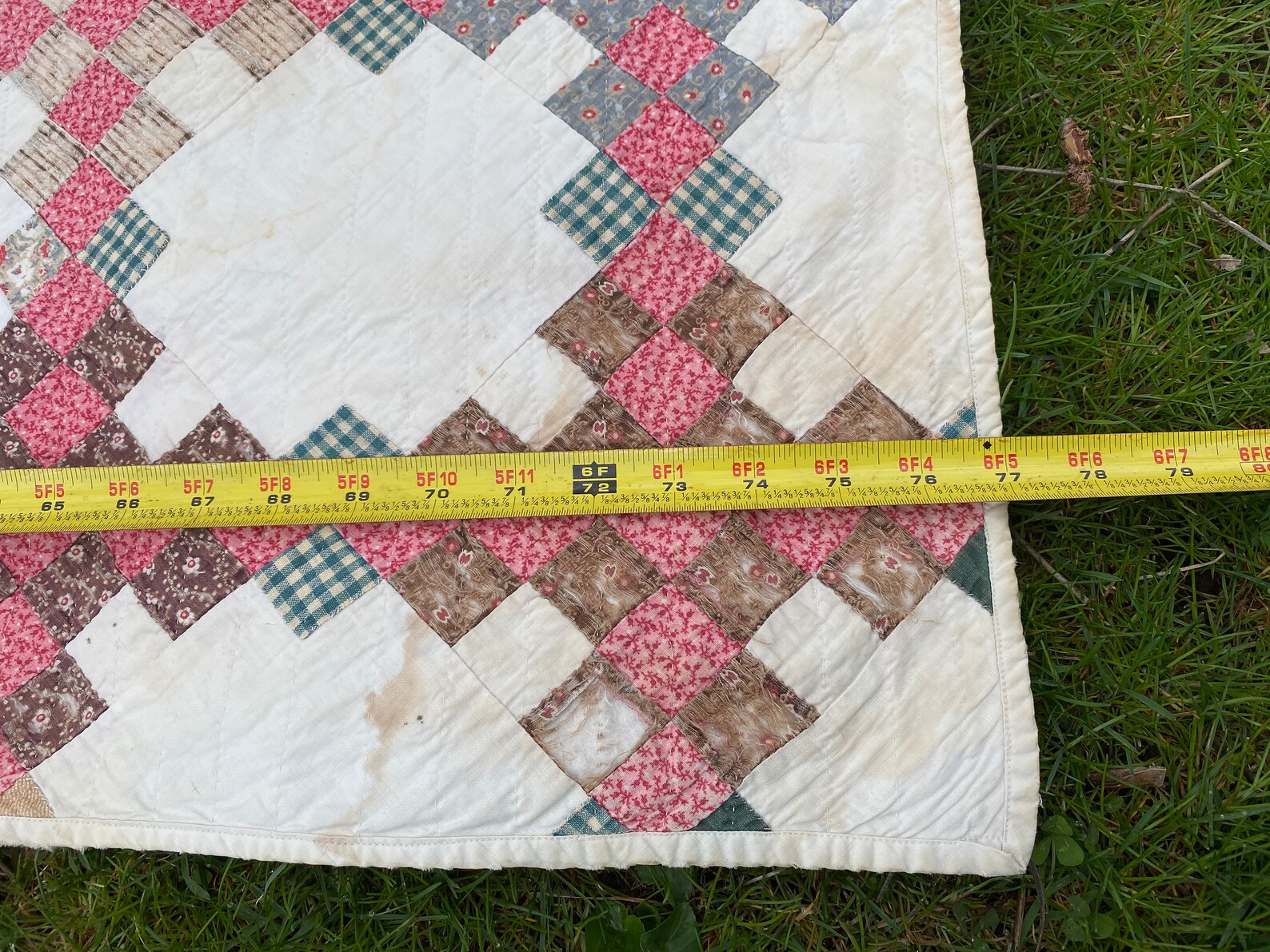 Antique 1800s Postage Stamp Irish Chain Quilt Lightweight Etsy