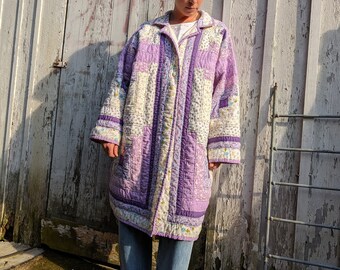 XL-1X lavender duster quilt coat