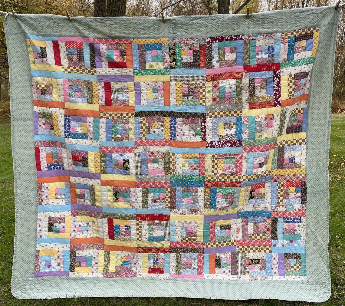 Vintage Log Cabin Quilt Ultrasoft Etsy