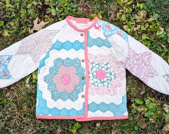 Children's 4T quilt coat Grandmother's Flower Garden