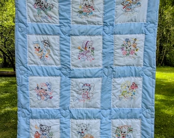 Vintage Grandmother's Flower Garden Quilt - Etsy