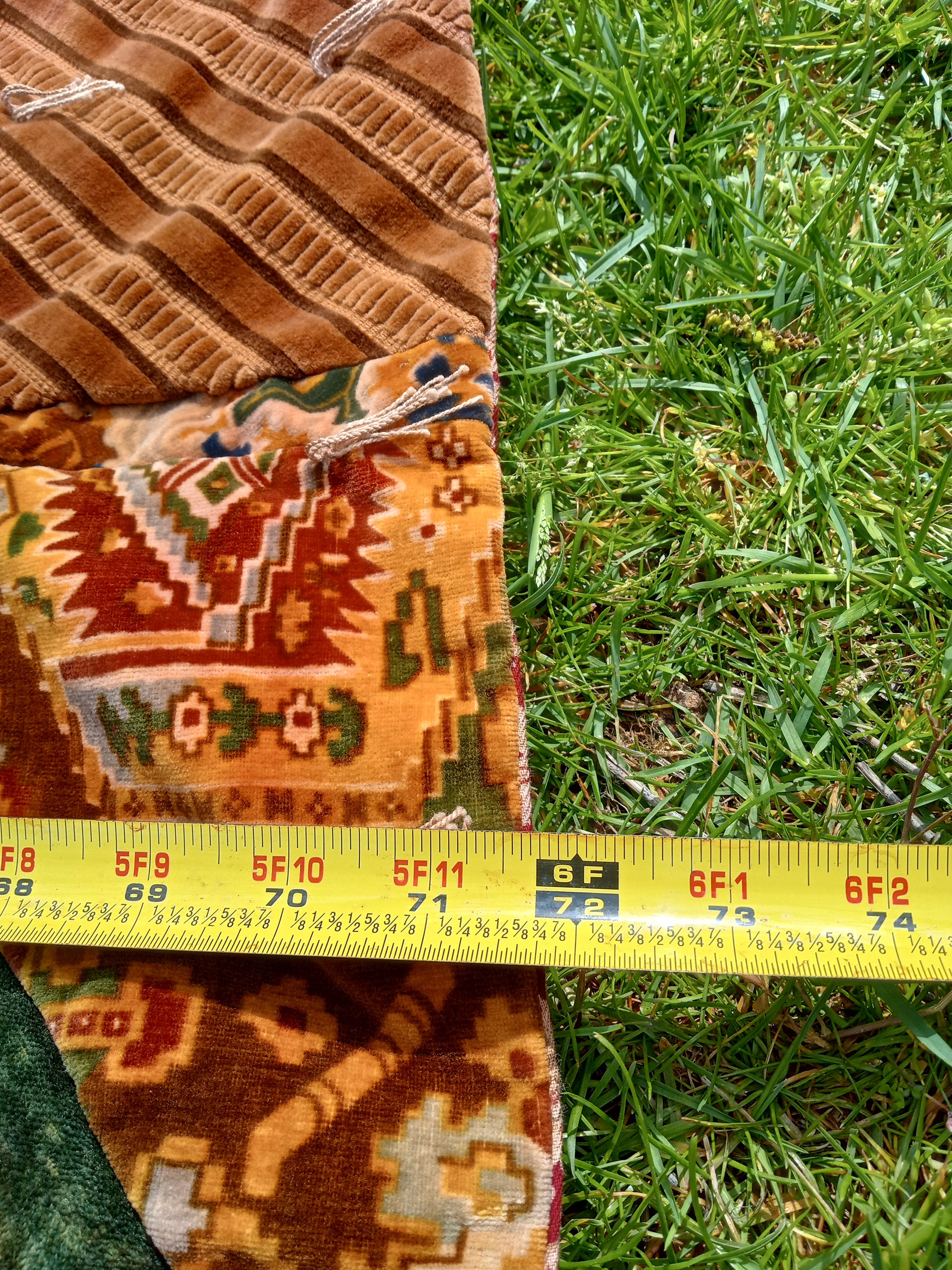 Antique Scrappy Velvet Heavy Quilt Handtied Etsy