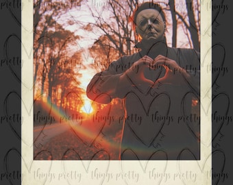 Michael Myers Halloween Heart Hands vintage png (digitale download)