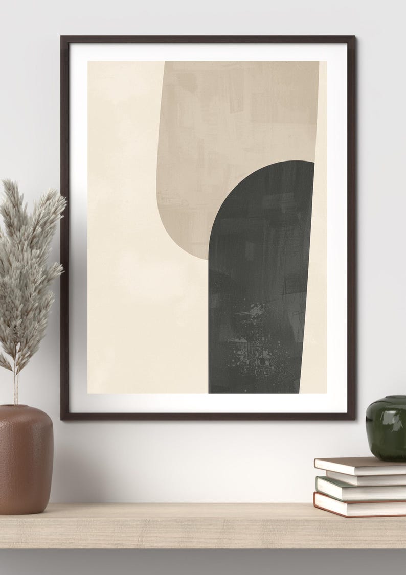 Neutral Abstract Art Prints Set | Beige Scandinavian Gallery Wall ...