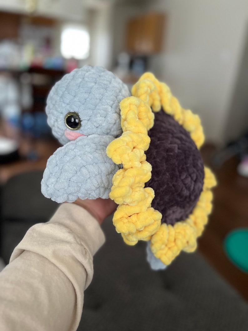 Large Sunflower Turtle Crochet Plushie - Etsy