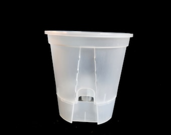 5Pcs 6” Clear/White Self Watering Slit Pots/Great Airflow/Plastic Planters/Nursery Pot - Excellent for All Plants, Multiple Drainage Holes