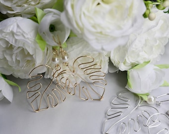 Handmade Monstera Leaf Earrings / Monstera Earrings / Plant Inspired Jewelry / Leaf Shaped Earrings for Plant Lovers