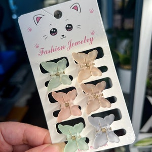 6 Multi-Color Butterfly Plant Clips/Trellis Clips/Hoya Clips/Orchid Clips/Begonia Clip/Hair Clips/Hair Pins