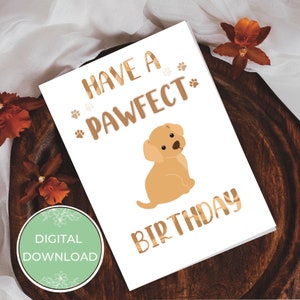 Avoir un anniversaire Pawfect - Carte numérique - Carte d'anniversaire - Carte d'amoureux des chiens - Pawfect - Carte pour les amoureux des chiens