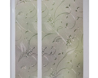 Matte Privacy Window Film | Stained Glass Film | Frosted Window Decal | UV Protection | Static Cling Sticker for Home | Vinyl for Glass