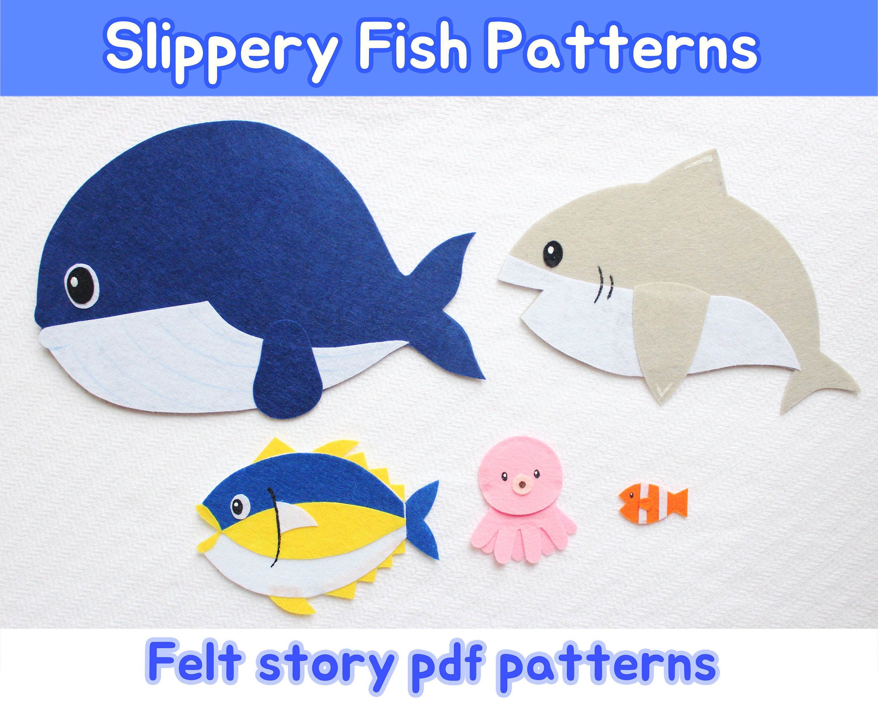 Slippery Fish Felt Story Patterns / Slippery Fish PDF Patterns /PDF Pattern  Only / Instant Download Felt Board Pattern -  Canada