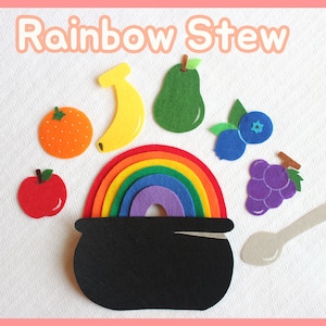 Rainbow Stew Felt Story Set / Rainbow Stew Flannel Board Set / Preschool / Toddler/ Library Story time