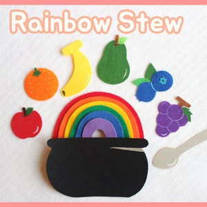 Rainbow Stew Felt Story Set / Rainbow Stew Flannel Board Set / Preschool / Toddler/ Library Story time