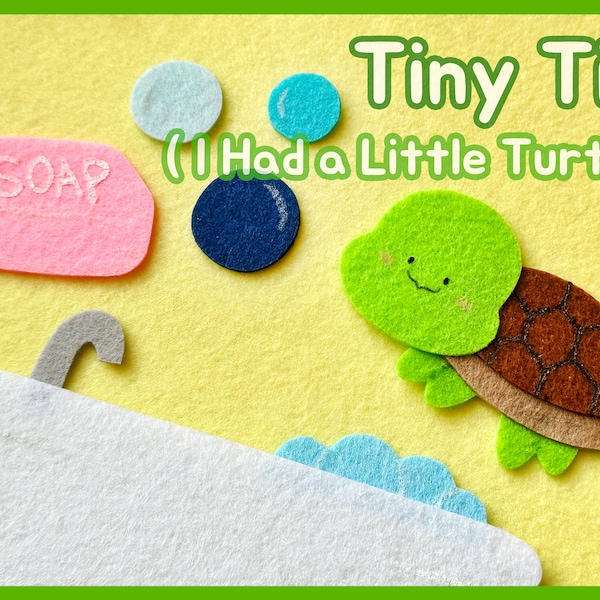 Tiny Tim Felt Set / I Had a Little Turtle Flannel Board / Preschool / Toddler/ Library Story time