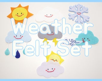 Weather Felt Set / Weather Theme Flannel Board Set / Preschool / Toddler