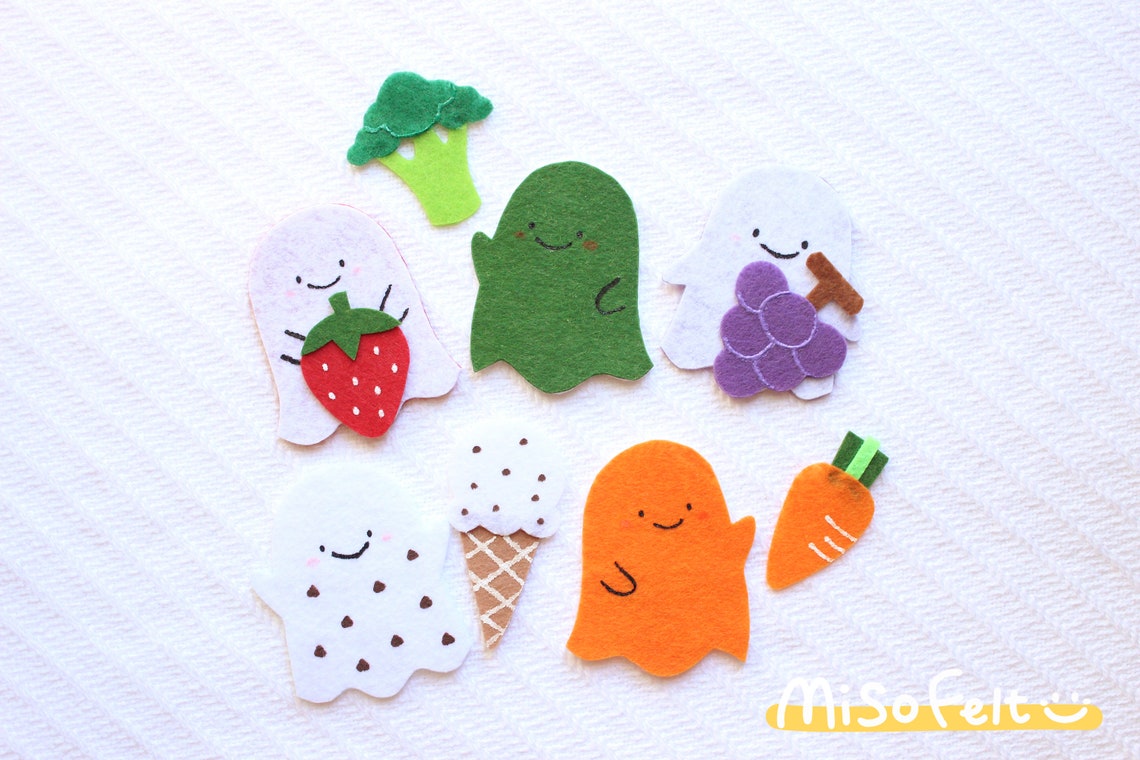 The Five Little Ghosts Felt Story / the Chocolate Chip Ghost Etsy