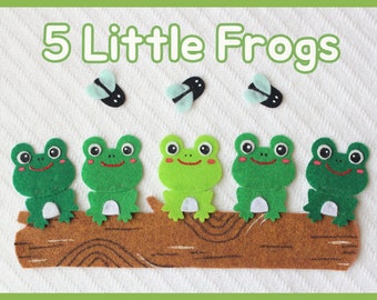 Five Little Speckled Frogs Felt Set / Little Little Frogs Flannel Board Set / Preschool / Toddler
