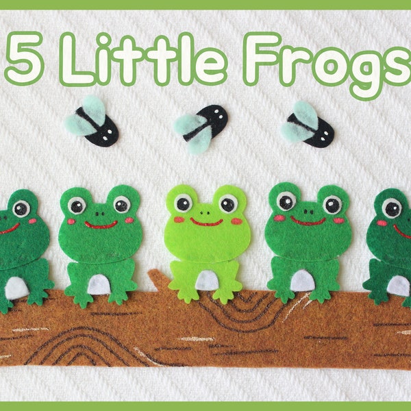 Five Little Speckled Frogs Felt Set / Little Little Frogs Flannel Board Set / Preschool / Toddler