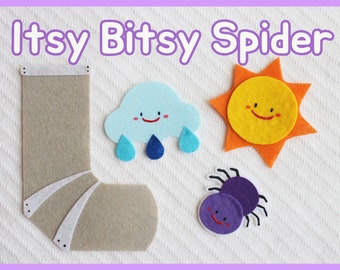 Itsy Bitsy Spider Felt Set / Spider Flannel Board Set / Spring / Preschool / Toddler