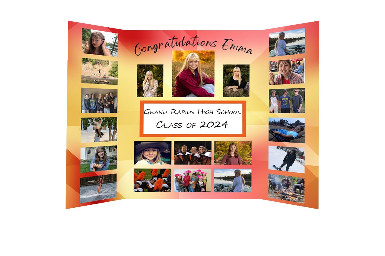 4 Set Graduation Photo Display Board 24" X 16" Trifold Poster Board