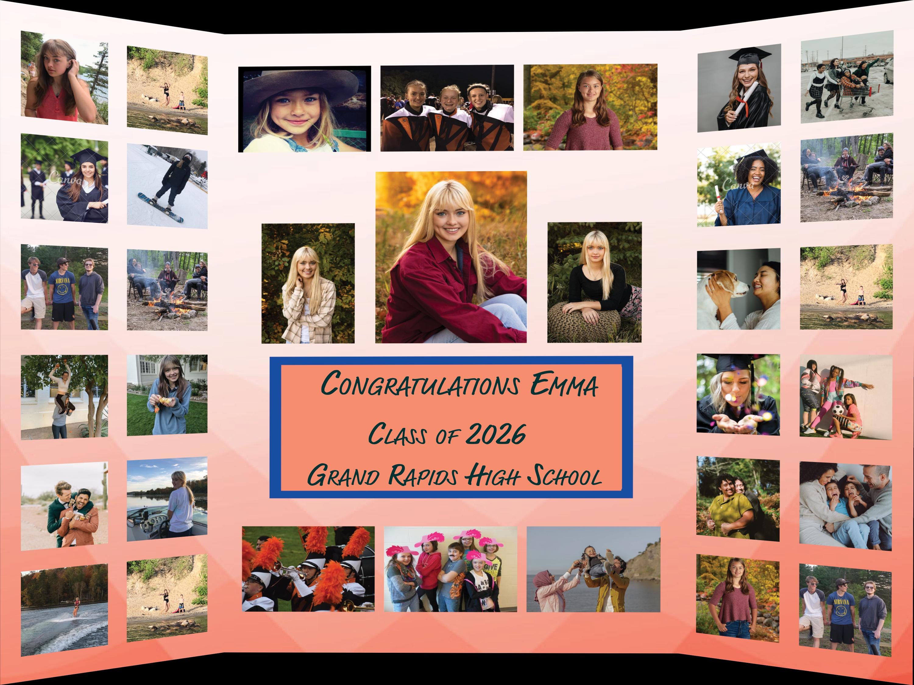 Photo Board Grad Custom Graduation Photo Board, Printed Collage - Etsy