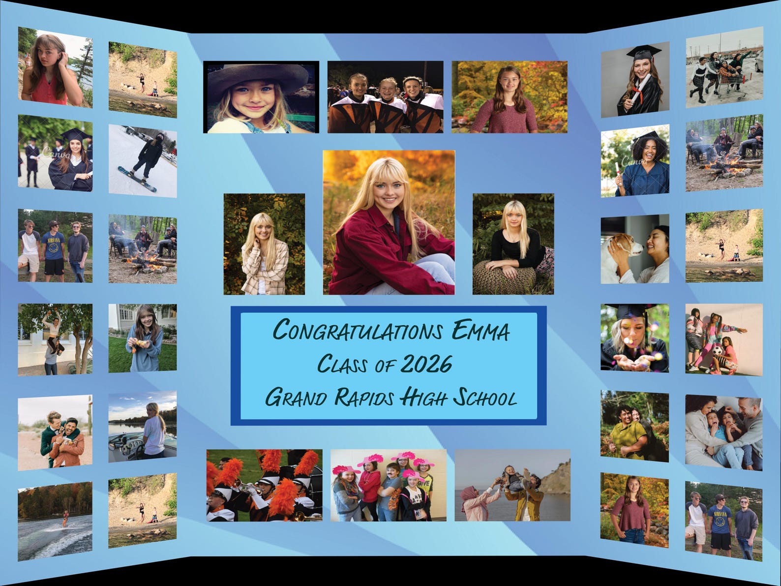 Photo Board Grad Custom Graduation Photo Board, Printed Collage - Etsy