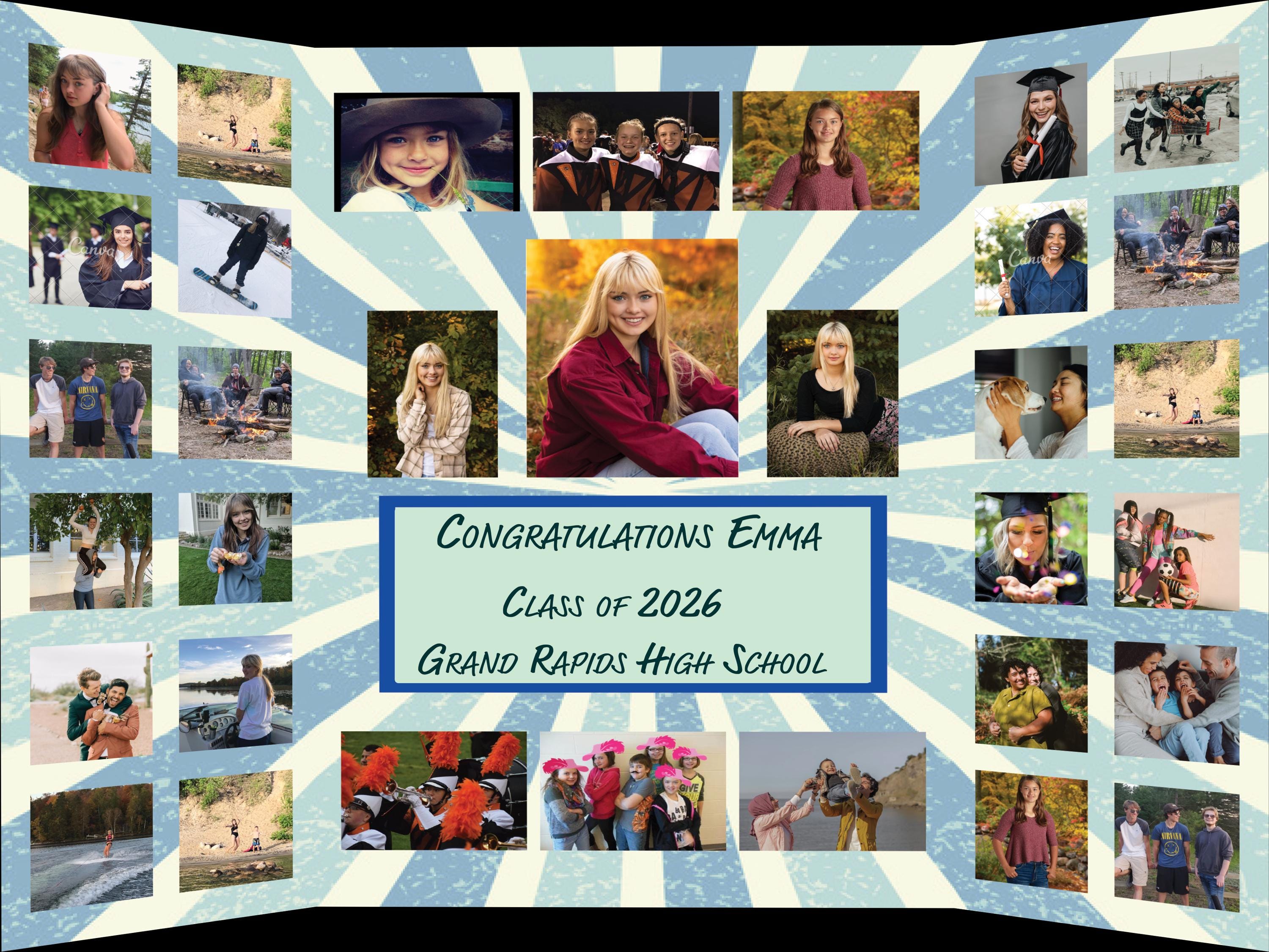Photo Board Grad Custom Graduation Photo Board, Printed Collage - Etsy