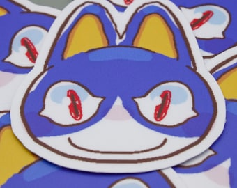 Pegatina Rover Stare; pegatina de vinilo impermeable de 5 cm inspirada en Animal Crossing