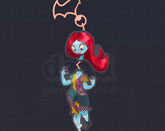 Llavero acrílico con dije de Sally Connected, inspirado en Pesadilla antes de Navidad, de 12,7 cm.