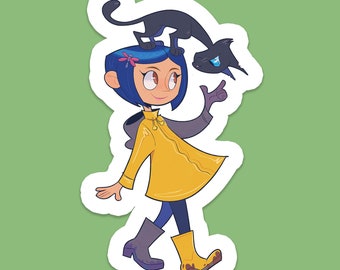Coraline and Cat Sticker