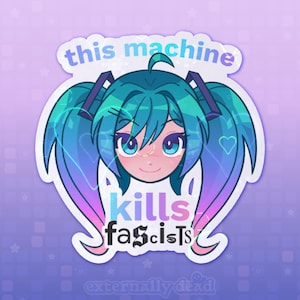 Destructive Machine Sticker ; Hatsune Miku Inspired Waterproof 2.5&quot; Vinyl Sticker