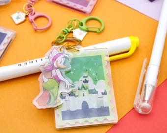 Llavero acrílico personalizado con el orgullo de Mickey Mouse y sus amigos, inspirado en Disneyland; hecho a pedido