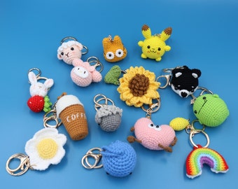 Crochet Handmade Animal & Fruits Style Keychain, Key Ring accessories