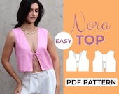 Tie Top Vest Sewing Pattern | Womens Summer Top | Easy