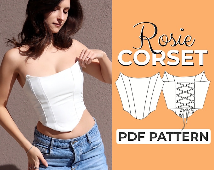 Overbust Corset Sewing Pattern | Bustier Top Bodice Pattern | Pattern + Detailed Illustration Instruction | XXS - XXXL | A0, A4 & US-Letter