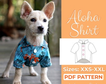 Dog Shirt Sewing Pattern | 7 Sizes: XXS - XXL |  A0, A4 & US-Letter + Detailed Instruction