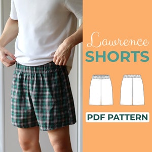Patrón de costura para pantalones cortos de hombre / Patrón de ropa interior tipo bóxer / Patrón fácil para principiantes + Tutorial ilustrado fácil / XXS - 7XL / A0, A4 y carta de EE. UU.