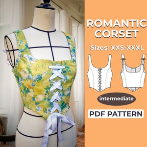 Romantic Renaissance Corset Sewing Pattern | XXS - XXL  |  A0, A4 & US-Letter Pdf Pattern + Detailed Instruction