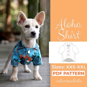 Dog Shirt Sewing Pattern | 7 Sizes: XXS - XXL |  A0, A4 & US-Letter + Detailed Instruction