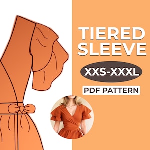 Tiered Sleeve Schnittmuster Einfaches Schnittmuster in A0, A4 & US-Letter Version + ausführliche Anleitung, XXS - XXL