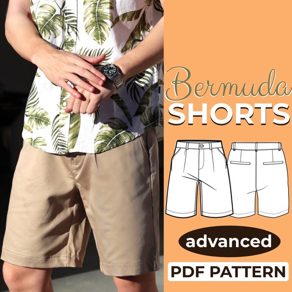 Men's Shorts Pattern | Bermuda Shorts Sewing Pattern | Instant Download | XS - XXXL | A0, A4 & US-Letter + Detailed Instruction