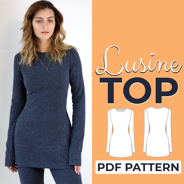 Long Sleeve Sewing Pattern, Loungewear Pattern, Easy Sewing Pattern, Sweatshirt, XXS - XXXL, A4 A0 US-Letter + Detailed Illustrated Tutorial