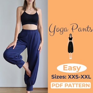 Harem Pants Sewing Pattern, Yoga Pants, Super Comfortable and Easy Baggy Pants, XXS - XXL, A0, A4 & US-Letter + Detailed Instruction