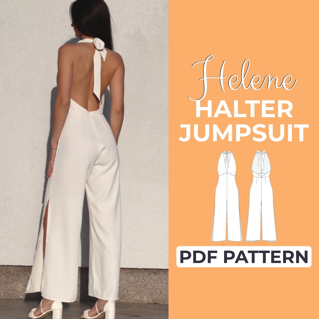 Halter Jumpsuit Sewing Pattern | Sexy Overall Pattern | Pattern ...